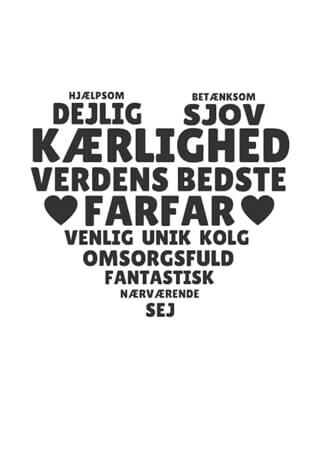 Farfar hjerte inkl. personlig hilsen